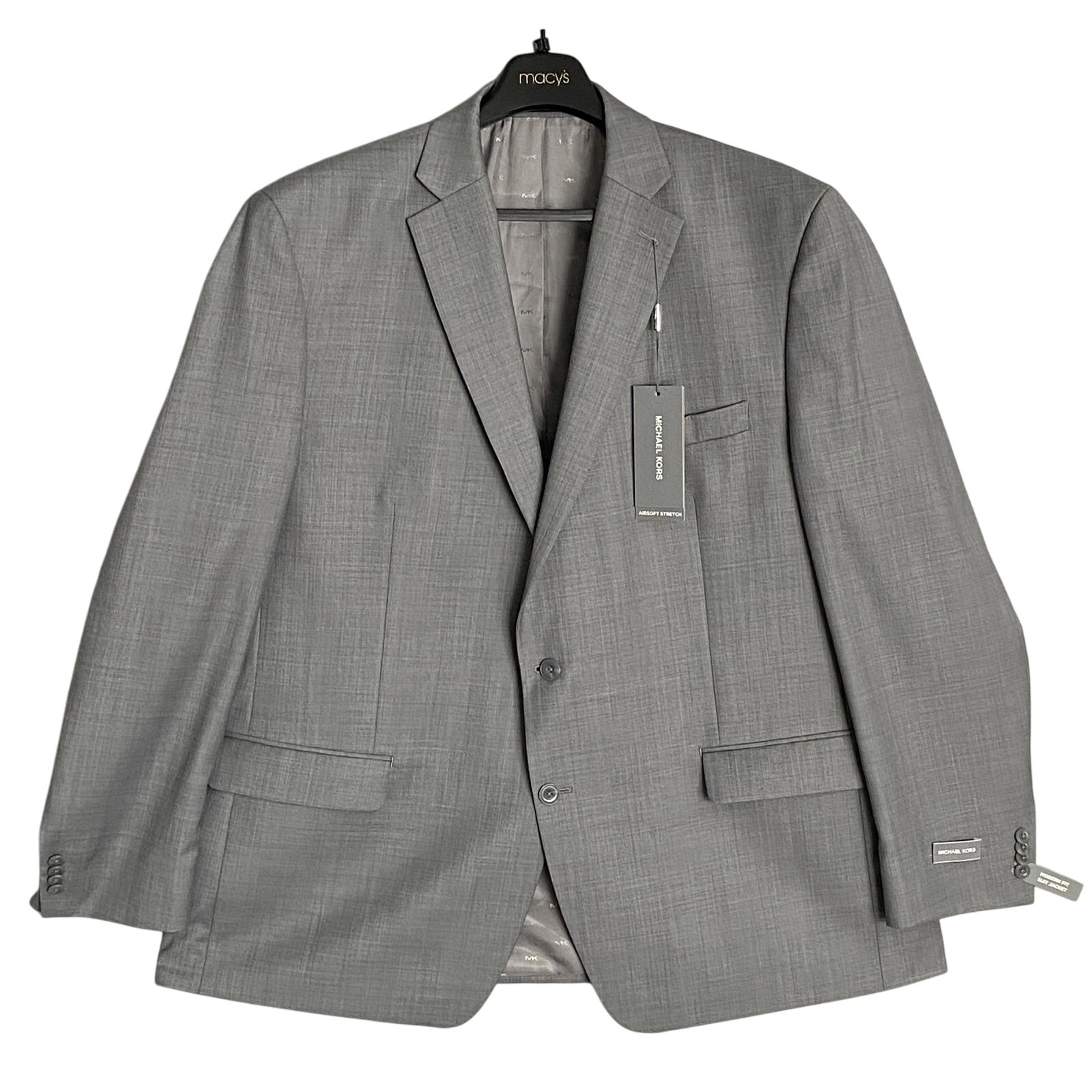 Michael Kors Suit Jacket Men's 50 Long Modern Fit Wool Blend Light Grey New